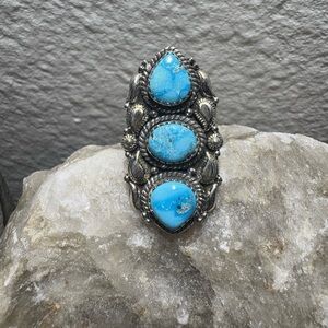 Blue Ridge Turquoise Sterling Silver Adjustable Ring